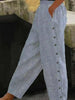 Striped Casual Pants with Side Button Detail test