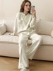 Pocketed Round Neck Button Up Cardigan and Pants Sweater Set test