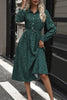 Perfee Printed Belted Long Sleeve Midi Dress test