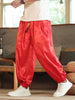 Men's Plus Size Dragon Pattern Silk Harem Pants test