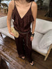 Ruffle V-Neck Cami and Wide-Leg Pants Two-Piece Set test