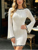 Contrast Trim Crochet Knit Sweater Dress test