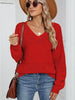 Eyelet V-Neck Long Sleeve Sweater test