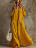 Full Size Cold-Shoulder Linen Maxi Dress Plus Size test