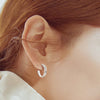 925 Sterling Silver Inlaid Moissanite C-Hoop Earrings test
