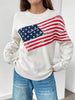 US Flag Round Neck Long Sleeve Sweater test