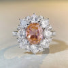925 Sterling Silver Zircon Flower Ring test