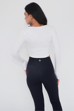 I Release Doubt Buttery Soft White Long Sleeve Crop Top