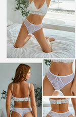 Women Sexy Lace Thongs Ladies Solid Color G-String Panties Floral Perspective Underwear Female Soft Breathable Intimate Lingerie