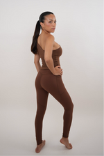 I Am Wealthy Brown Comfort Stretch Legging