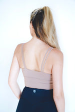 I Am Confident Beige Cropped Tank