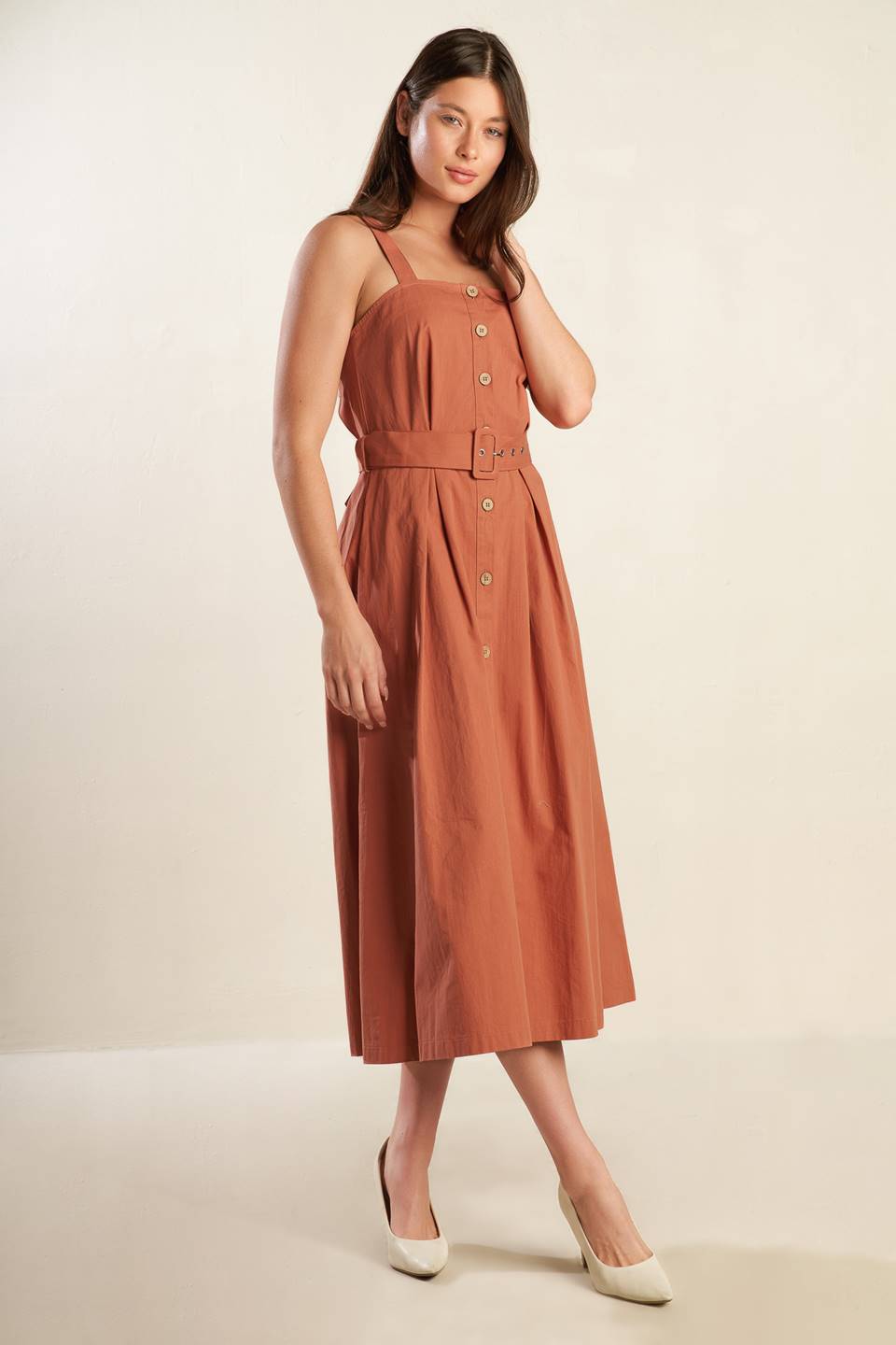 CALIFORNIA DREAMING WOVEN MIDI DRESS