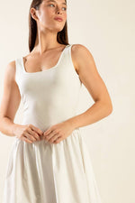 LIGHT UP THE SKY WOVEN MIDI DRESS