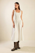 LIGHT UP THE SKY WOVEN MIDI DRESS