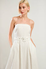 LIFE'S COMPASS WOVEN MIDI DRESS