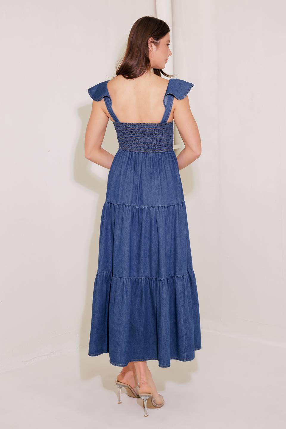 ONCE UPON A TIME DENIM BLUE MIDI DRESS