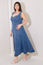 PRETTIEST BEHAVIOR DENIM MIDI DRESS