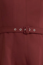 LIVING THE DREAM WINE WOVEN MIDI DRESS