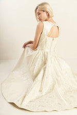 CHECK YOURSELF CHAMPAGNE WOVEN MIDI DRESS