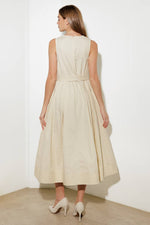 OVER THE WATERS WOVEN MIDI DRESS