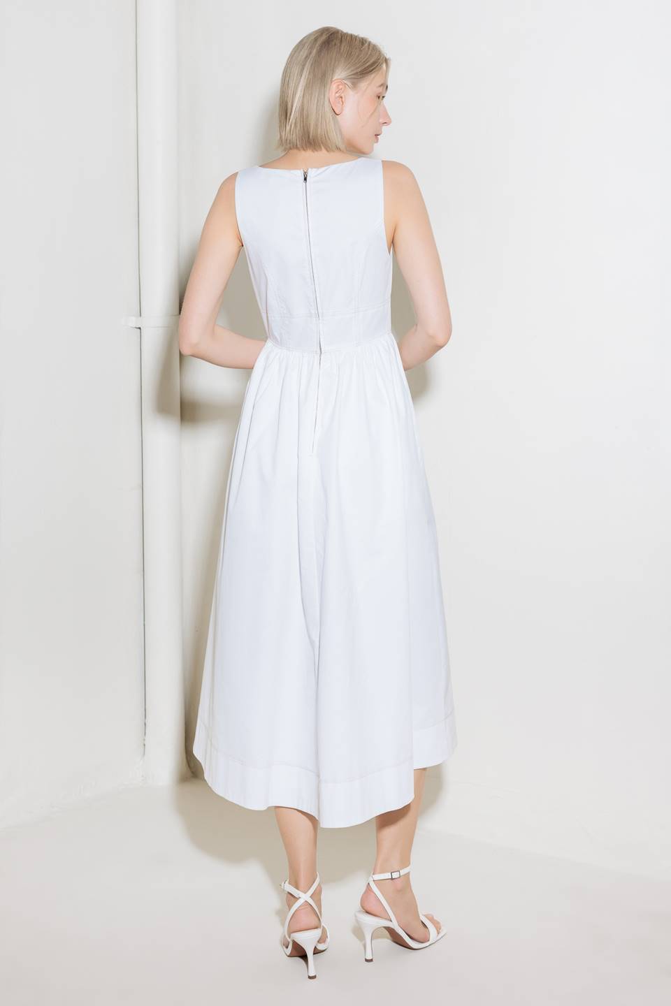 CATCH THE SUN IN WHITEWOVEN MIDI DRESS