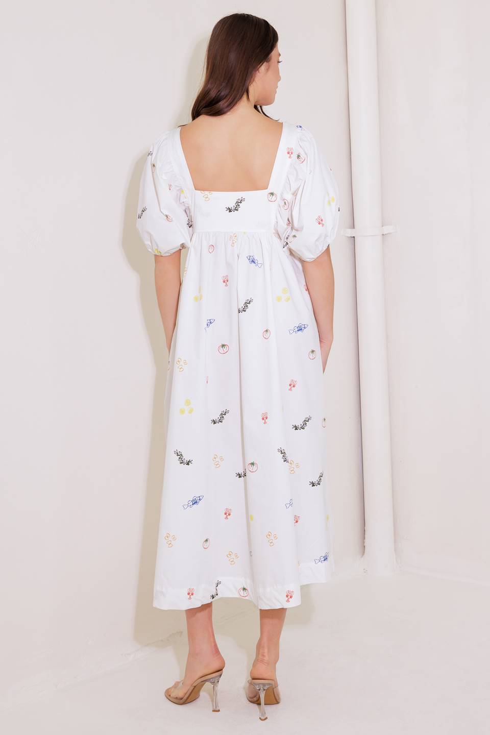 THE WORLD IS YOURS WOVEN MIDI DRESS