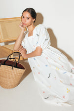 THE WORLD IS YOURS WOVEN MIDI DRESS