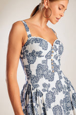 EXPLORING NEW INTERESTS WOVEN MIDI DRESS