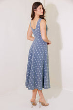 TOO SWEET TO ME DENIM MIDI DRESS