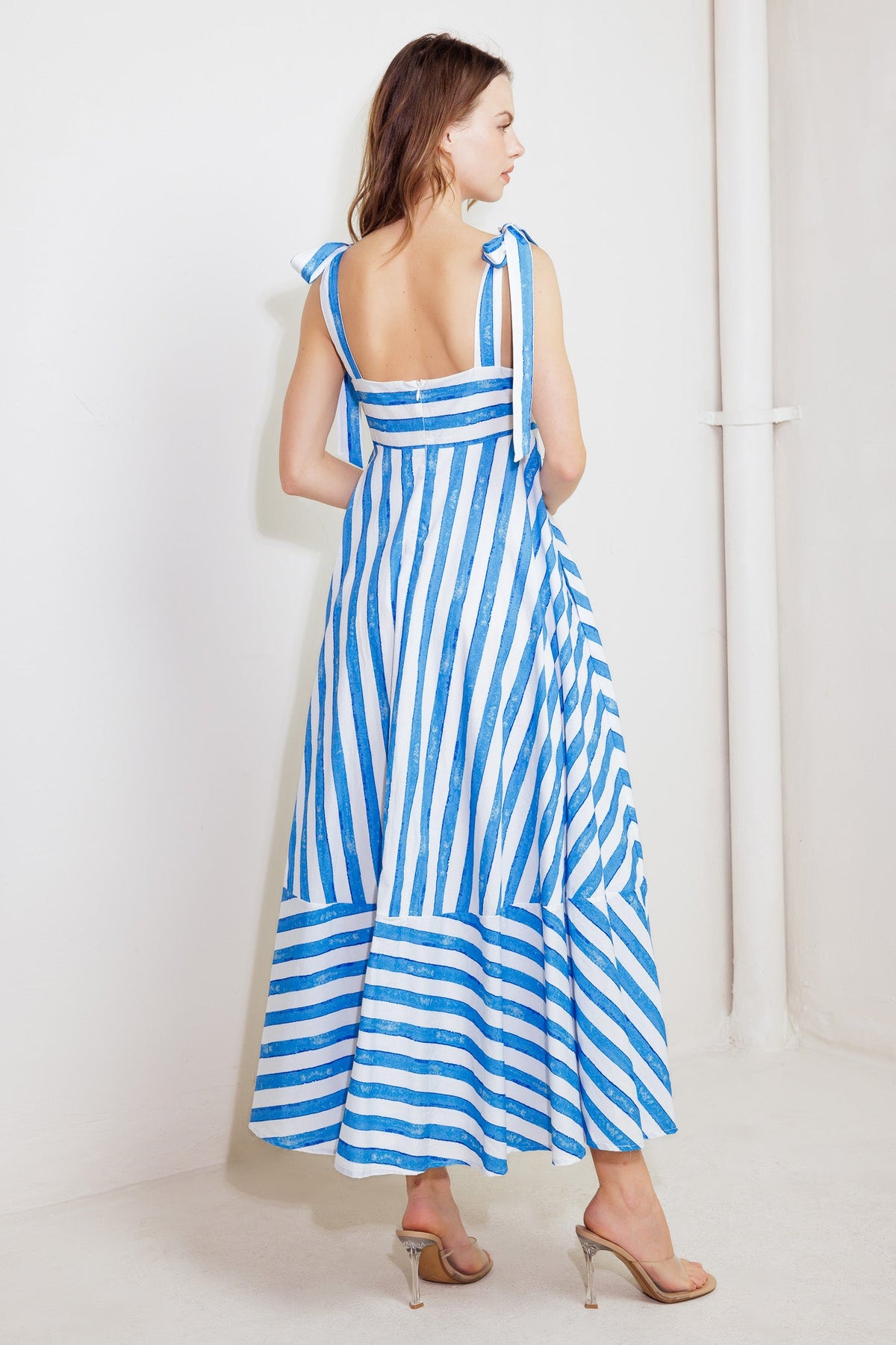 OCEAN BREEZE WOVEN MIDI DRESS