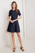 INDIGO TEMPO DENIM MINI DRESS
