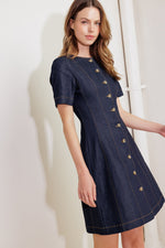 INDIGO TEMPO DENIM MINI DRESS