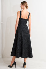 FEMME FATALE JACQUARD WOVEN MIDI DRESS