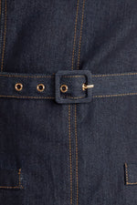 MODERN DARK DENIM MIDI DRESS