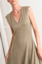 SOPHISTICATED SIMPLICITY WOVEN KNIT MIDI DRESS