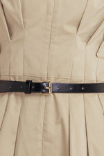 QUIET ROMANCE TAN WOVEN MIDI DRESS