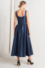 FEMME SILHOUETTE WOVEN MIDI DRESS