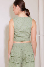 DRIFTING CURRENTS OLIVE WOVEN VEST