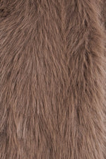 LONDON FLARE MOCHA FAUX FUR CROP JACKET