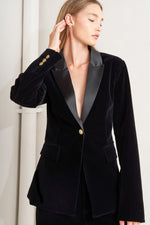 MIDNIGHT TUX WOVEN VELVET BLAZER