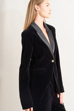 MIDNIGHT TUX WOVEN VELVET BLAZER
