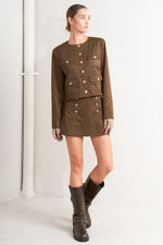 HERITAGE UTILITY FAUX SUEDE JACKET