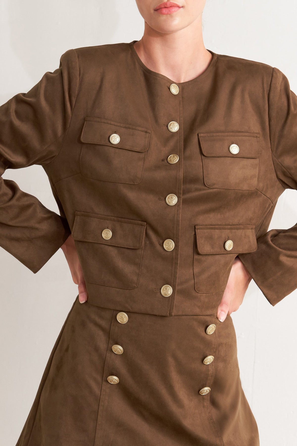 HERITAGE UTILITY FAUX SUEDE JACKET