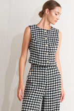 METRO ICON WOVEN HOUNDSTOOTH VEST