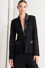 SHADOW GLAM WOVEN LACE BLAZER