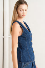 SHARP FEMININITY DENIM VEST