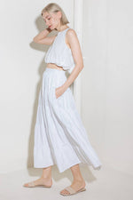 SIMPLY SPELLBOUND WHITE WOVEN FULL MIDI SKIRT