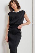 URBAN LUXE COMMAND KNIT MIDI SKIRT