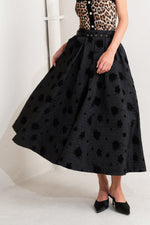 NOIR BLOOMING ROMANCE WOVEN FULL MIDI SKIRT