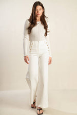 LILY PETAL WHITE WOVEN PANTS
